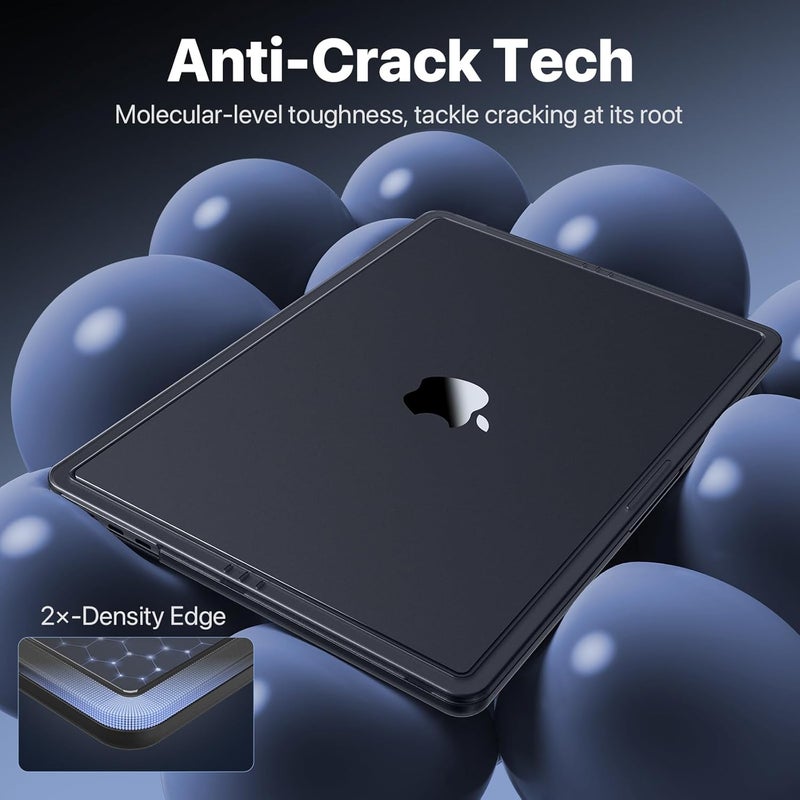 soonjet Anti-Crack for MacBook Pro 14 inch Case | 2025-2021 M5 M4 M3 M2 M1 Pro/Max | 100% Match Official Color | Protective Hard Shell Laptop Cover｜Armor Black - Image 3